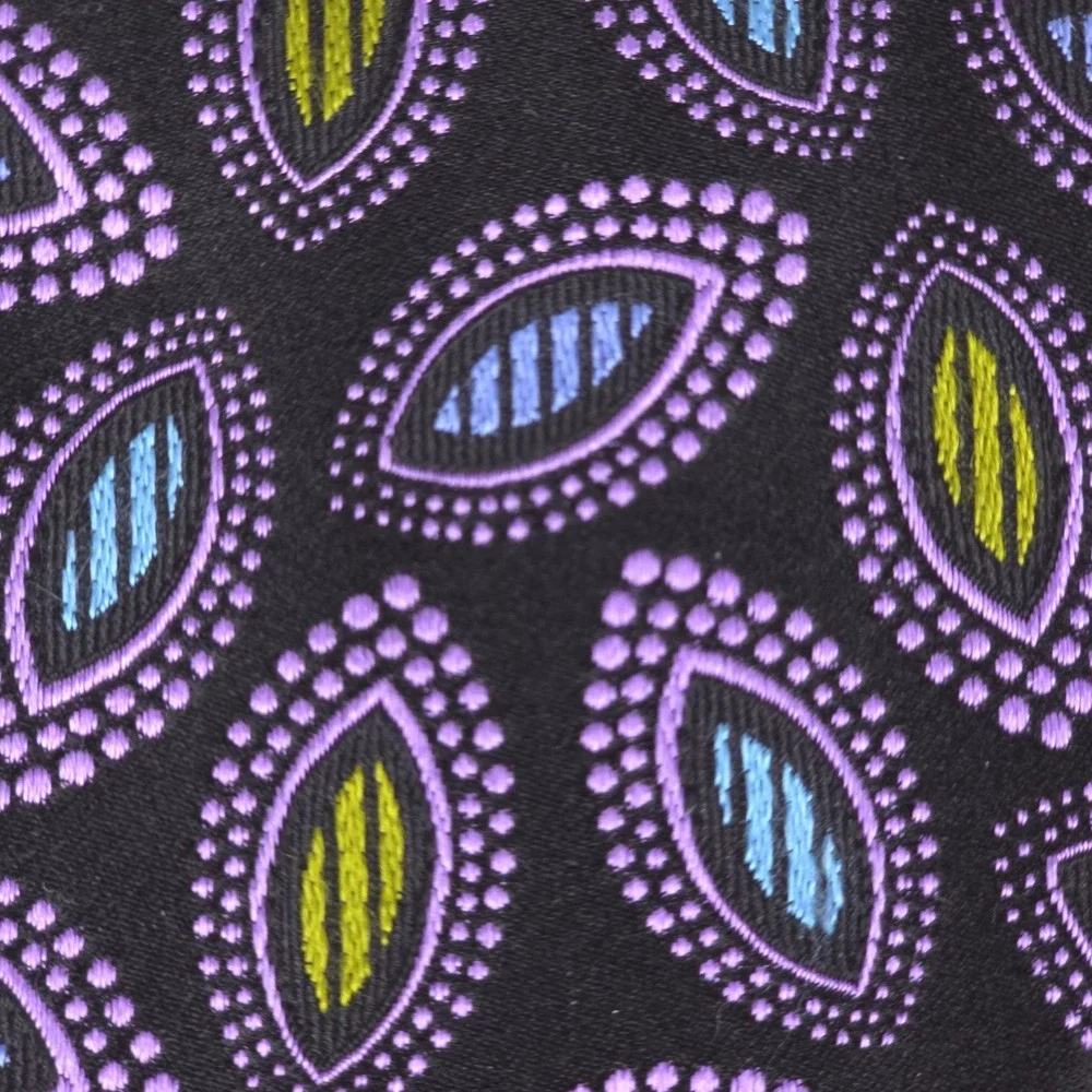 Robert Talbott Best Of Class Black Purple Cats Eye Silk Neck Tie 3.75